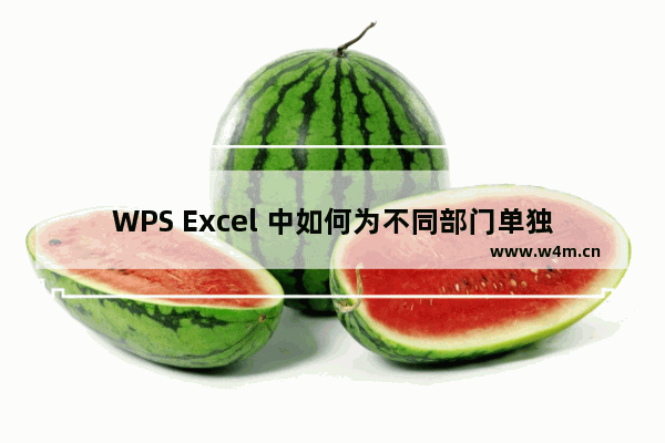 WPS Excel 中如何为不同部门单独编序列号