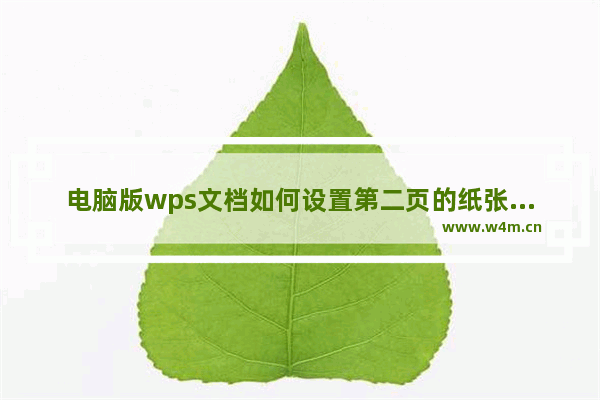 电脑版wps文档如何设置第二页的纸张大小