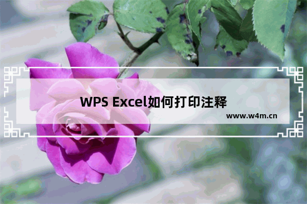 WPS Excel如何打印注释