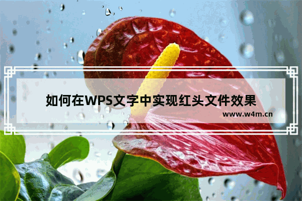 如何在WPS文字中实现红头文件效果