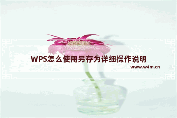 WPS怎么使用另存为详细操作说明