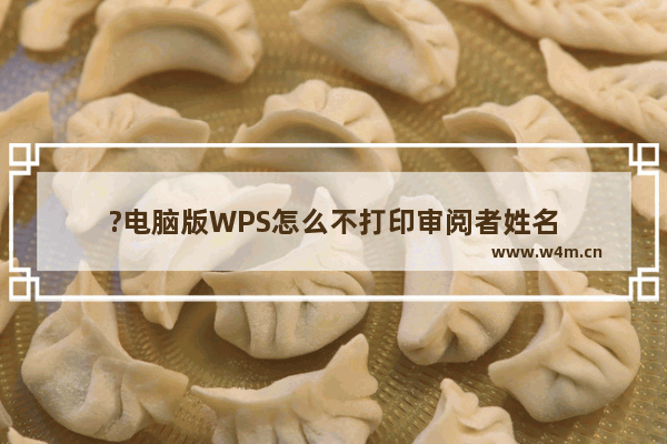 ?电脑版WPS怎么不打印审阅者姓名