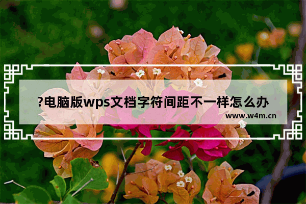 ?电脑版wps文档字符间距不一样怎么办