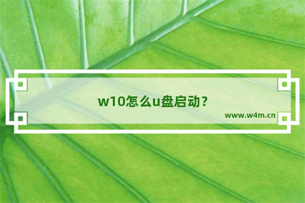 w10怎么u盘启动？