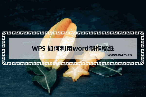 WPS 如何利用word制作稿纸