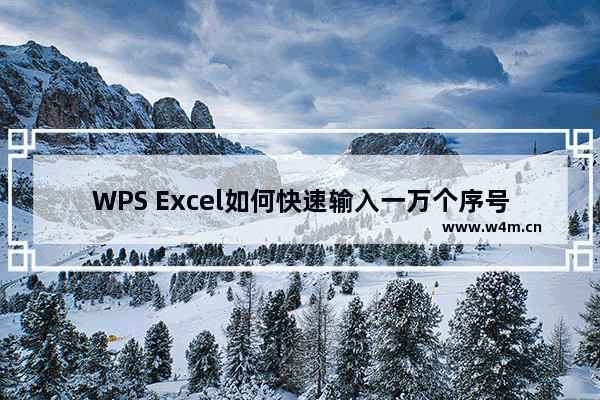 WPS Excel如何快速输入一万个序号