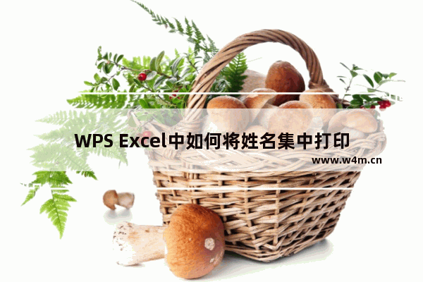 WPS Excel中如何将姓名集中打印