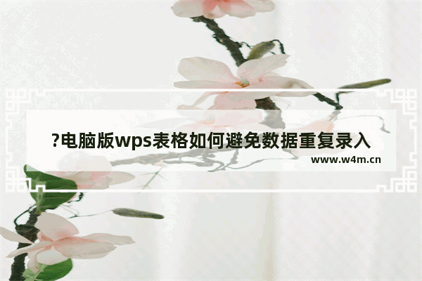 ?电脑版wps表格如何避免数据重复录入