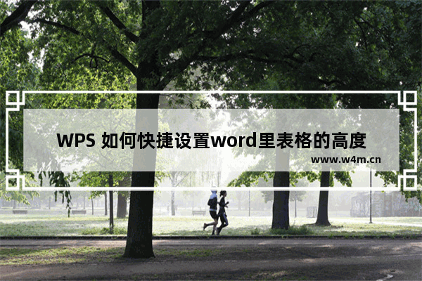 WPS 如何快捷设置word里表格的高度