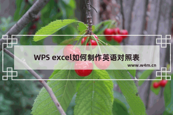 WPS excel如何制作英语对照表