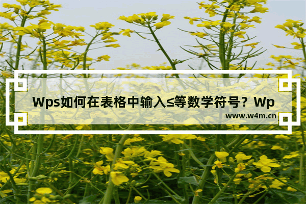 Wps如何在表格中输入≤等数学符号？Wps在表格中输入≤等数学符号方法