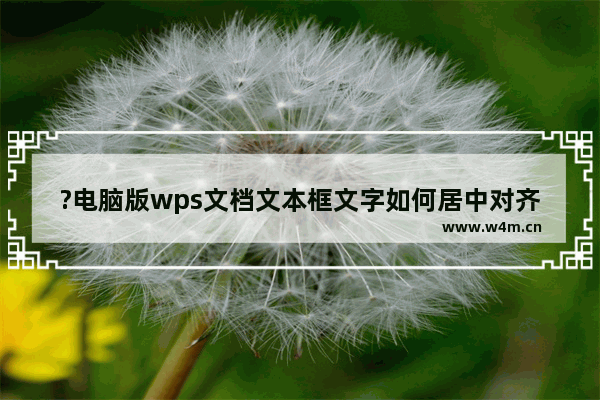 ?电脑版wps文档文本框文字如何居中对齐