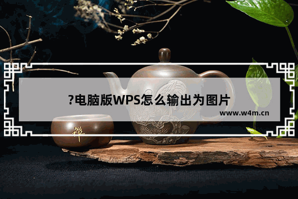 ?电脑版WPS怎么输出为图片