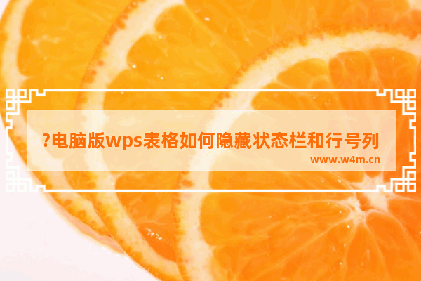 ?电脑版wps表格如何隐藏状态栏和行号列标