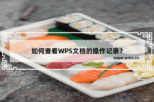 如何查看WPS文档的操作记录？