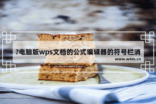 ?电脑版wps文档的公式编辑器的符号栏消失了怎么办