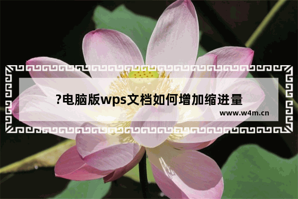 ?电脑版wps文档如何增加缩进量