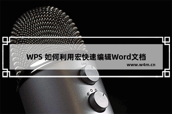 WPS 如何利用宏快速编辑Word文档