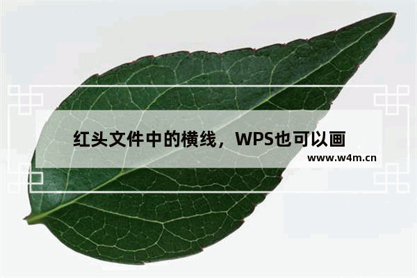 红头文件中的横线，WPS也可以画