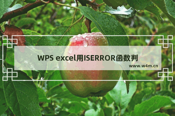 WPS excel用ISERROR函数判断数值是否错误