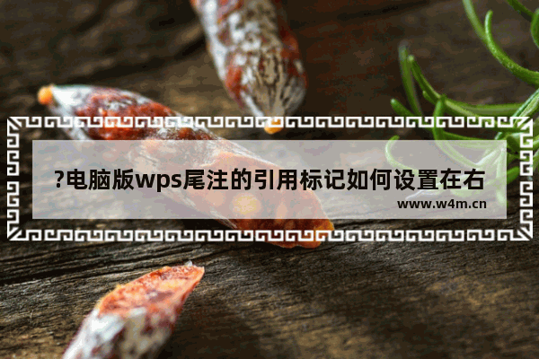 ?电脑版wps尾注的引用标记如何设置在右上角