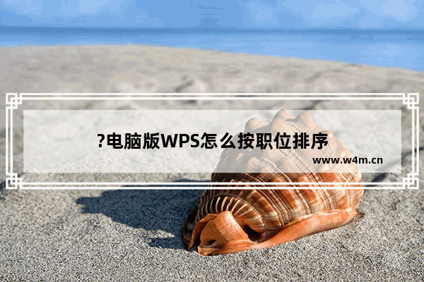 ?电脑版WPS怎么按职位排序