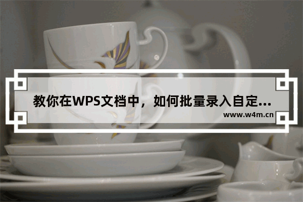 教你在WPS文档中，如何批量录入自定义编号