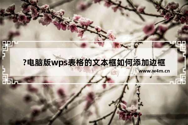 ?电脑版wps表格的文本框如何添加边框