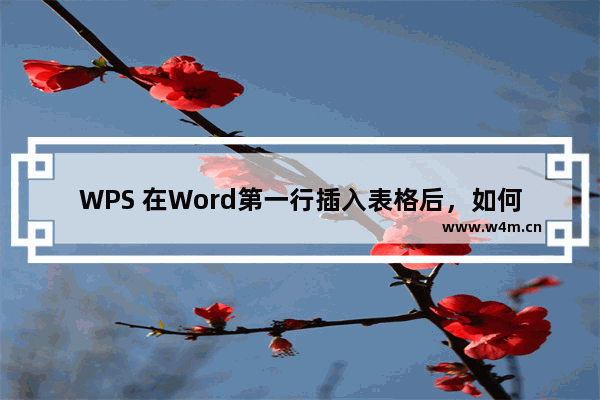 WPS 在Word第一行插入表格后，如何添加表头