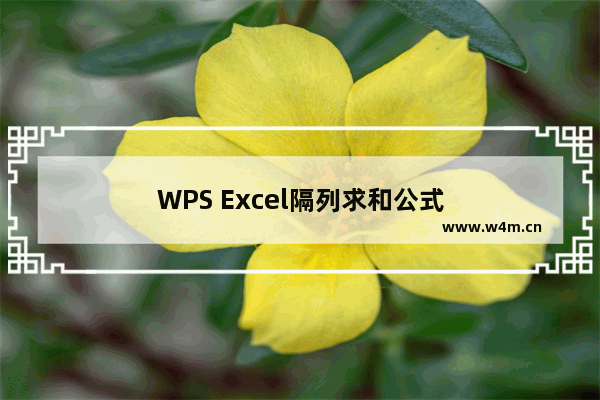 WPS Excel隔列求和公式