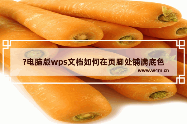 ?电脑版wps文档如何在页脚处铺满底色