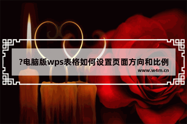 ?电脑版wps表格如何设置页面方向和比例