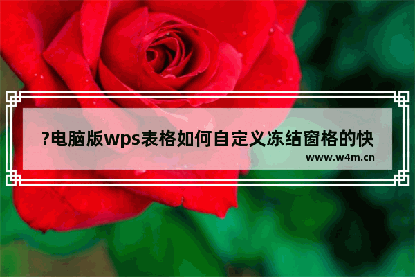 ?电脑版wps表格如何自定义冻结窗格的快捷键