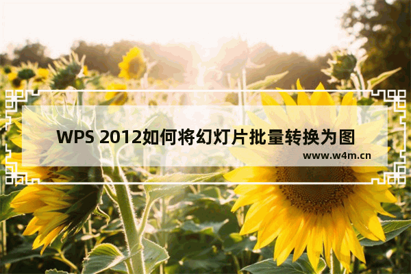 WPS 2012如何将幻灯片批量转换为图片 （图文步骤）