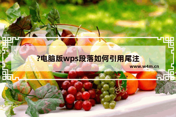 ?电脑版wps段落如何引用尾注