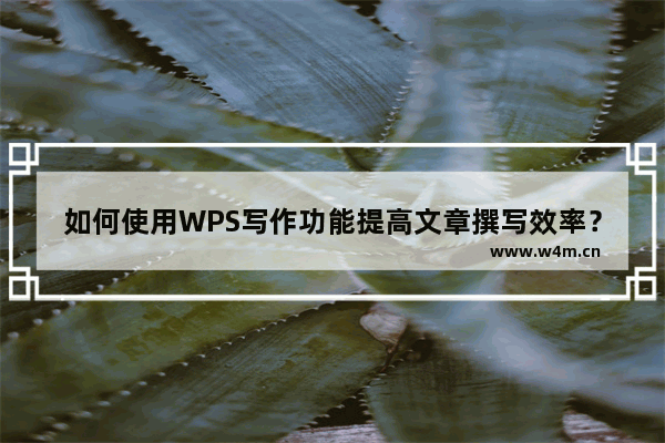 如何使用WPS写作功能提高文章撰写效率？