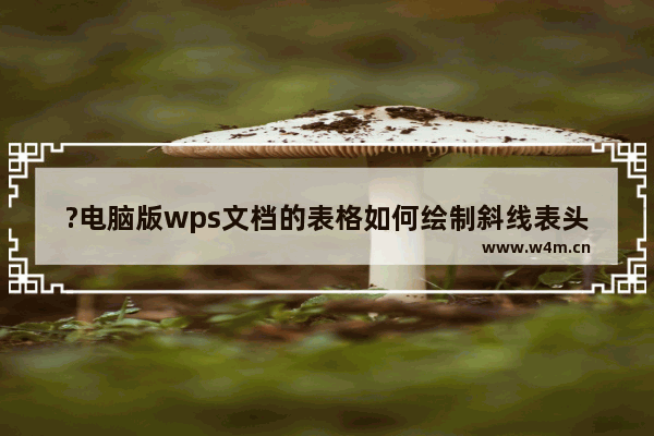 ?电脑版wps文档的表格如何绘制斜线表头