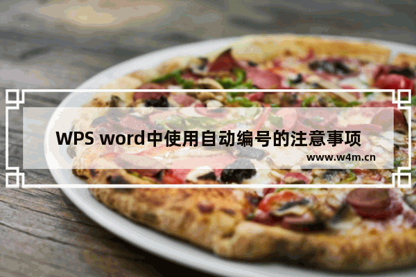 WPS word中使用自动编号的注意事项