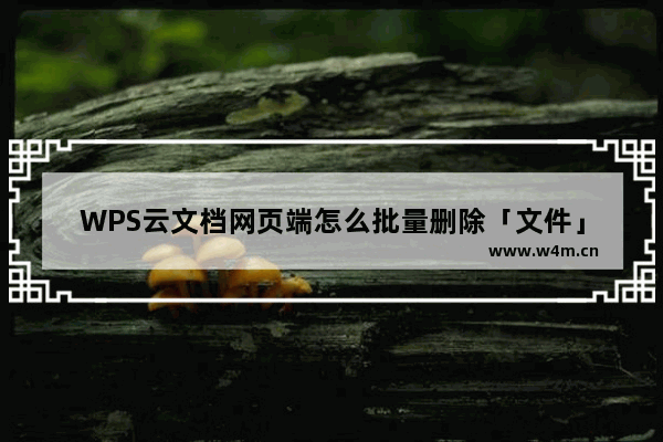 WPS云文档网页端怎么批量删除「文件」