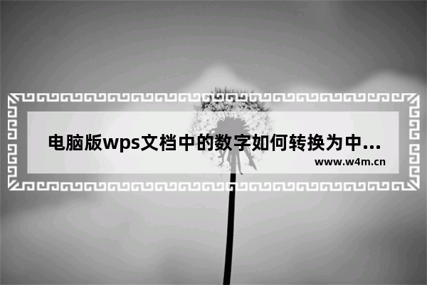 电脑版wps文档中的数字如何转换为中文数字