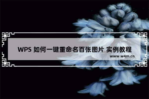 WPS 如何一键重命名百张图片 实例教程