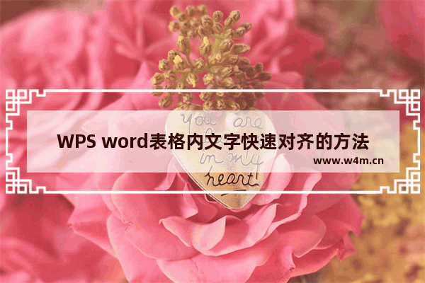 WPS word表格内文字快速对齐的方法