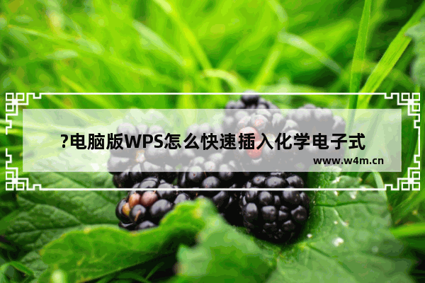 ?电脑版WPS怎么快速插入化学电子式