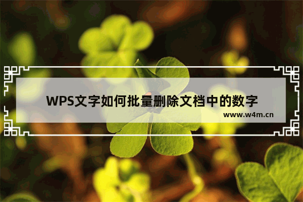 WPS文字如何批量删除文档中的数字