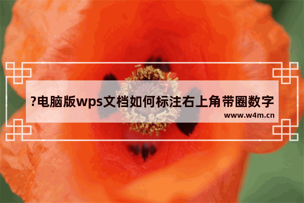 ?电脑版wps文档如何标注右上角带圈数字