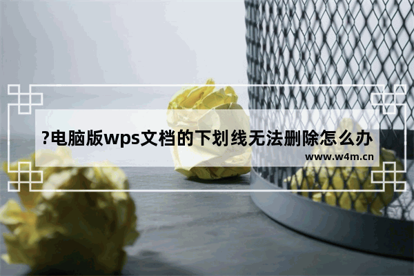 ?电脑版wps文档的下划线无法删除怎么办