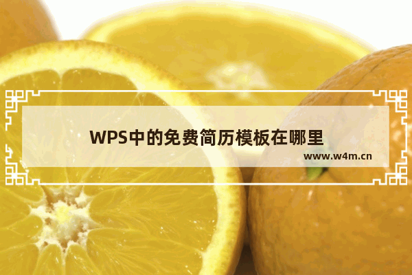 WPS中的免费简历模板在哪里