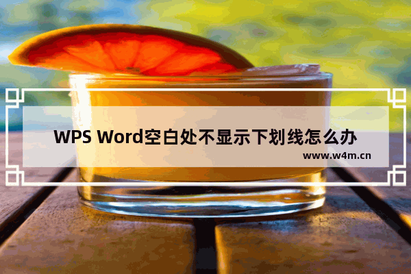 WPS Word空白处不显示下划线怎么办