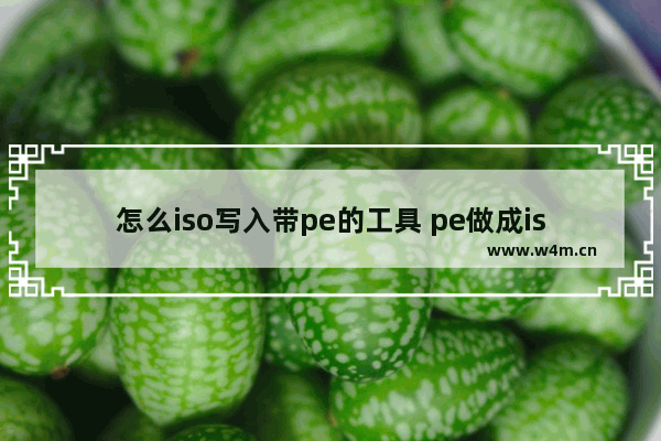 怎么iso写入带pe的工具 pe做成iso格式