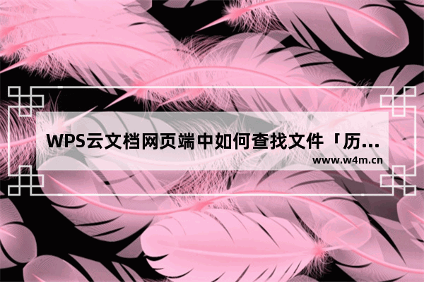 WPS云文档网页端中如何查找文件「历史版本」